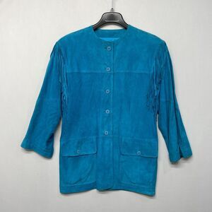 Vintage Sandra Roth CIAOSport 100% Suede Leather Jacket Size 8 Western M280 -21